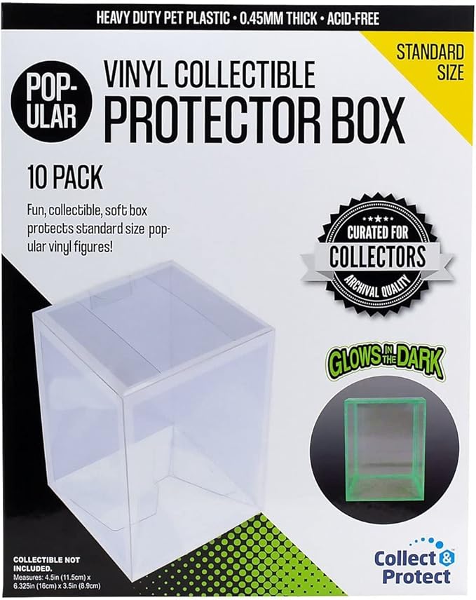 3 3/4-Inch Vinyl Collectible Collapsible Glow-in-The-Dark Protector Box 10-Pack