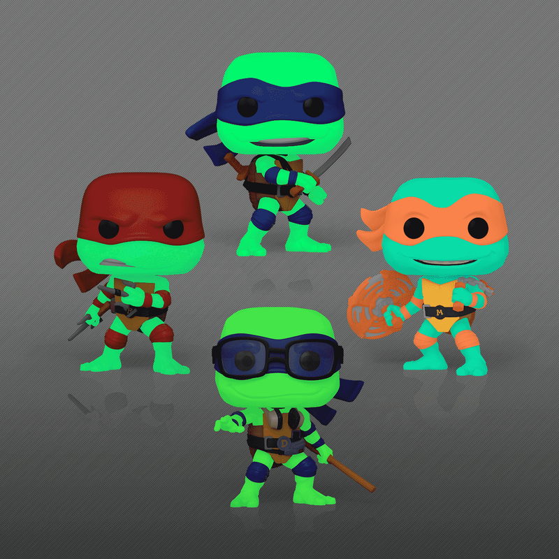 4-Pack Teenaged Mutant Ninja Turtles (Mutant Mayhem): Leonardo/Donatello/Michelangelo/Raphael GITD Exclusive