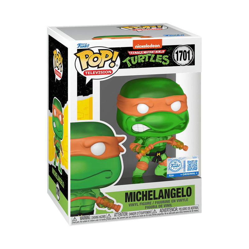 *NON MINT* 1701 Teenage Mutant Ninja Turtles : Michelangelo (Translucent Green)