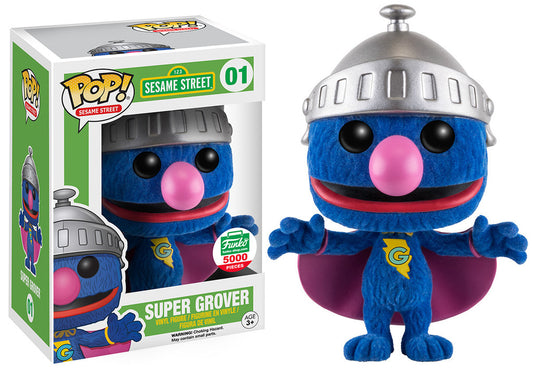 *NOT MINT* 01 Sesame Street : Super Grover (Flocked)