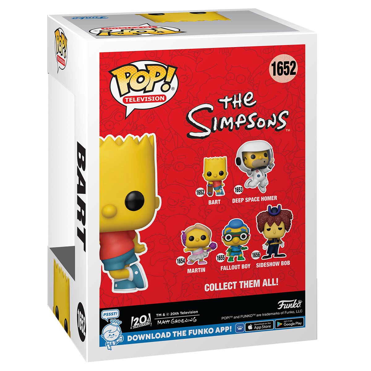 1652 The Simpsons: Bart Simpson with Skateboard