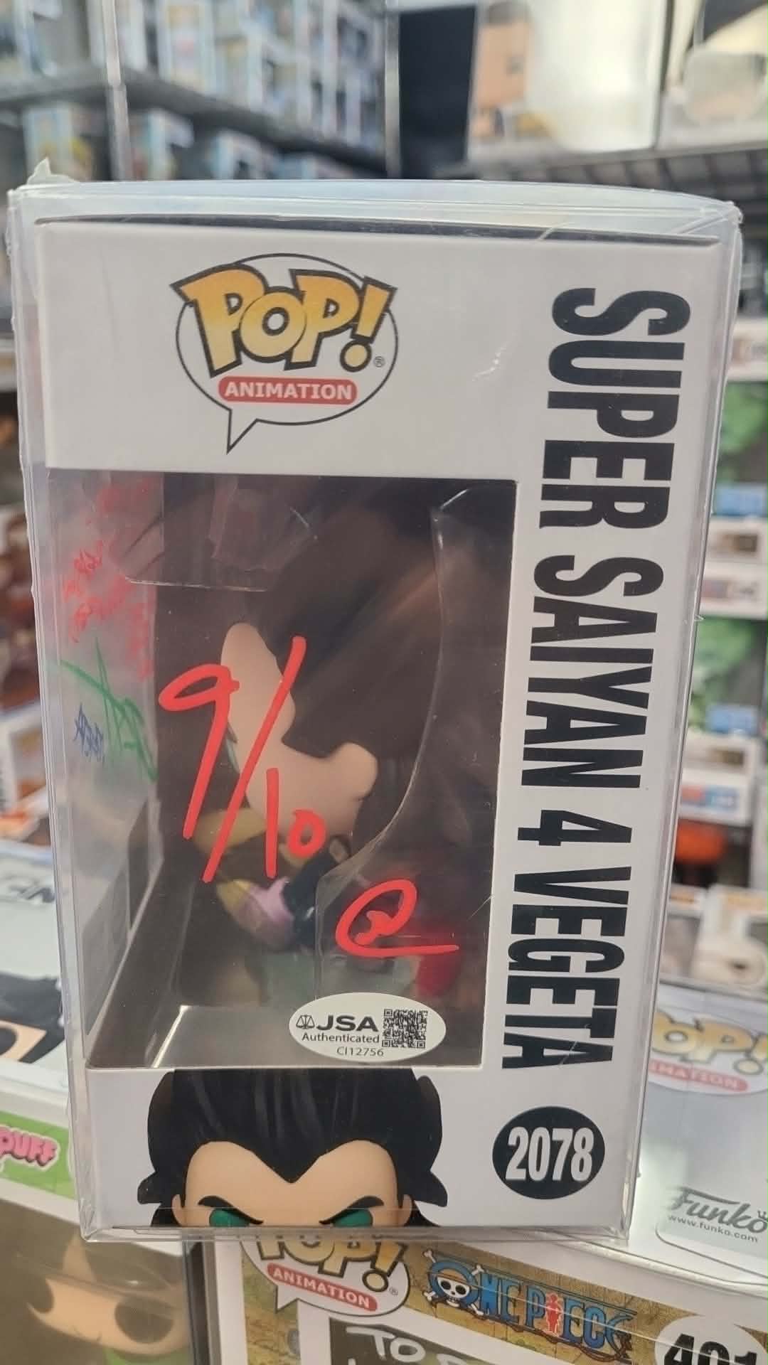 2078 Dragon Ball: Super Saiyan 4 Vegeta (Flocked) Chase signed by Chris Sabat 9/10