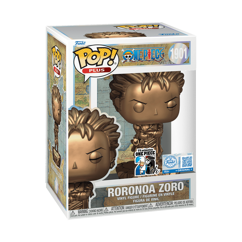 1901 One Piece: Zoro Statue (Bronze) with Pop! Protector