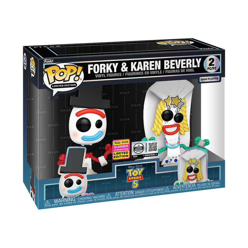 2-Pack Pixar Toy Story 5: Forky and Karen Beverly with Pop! Protector