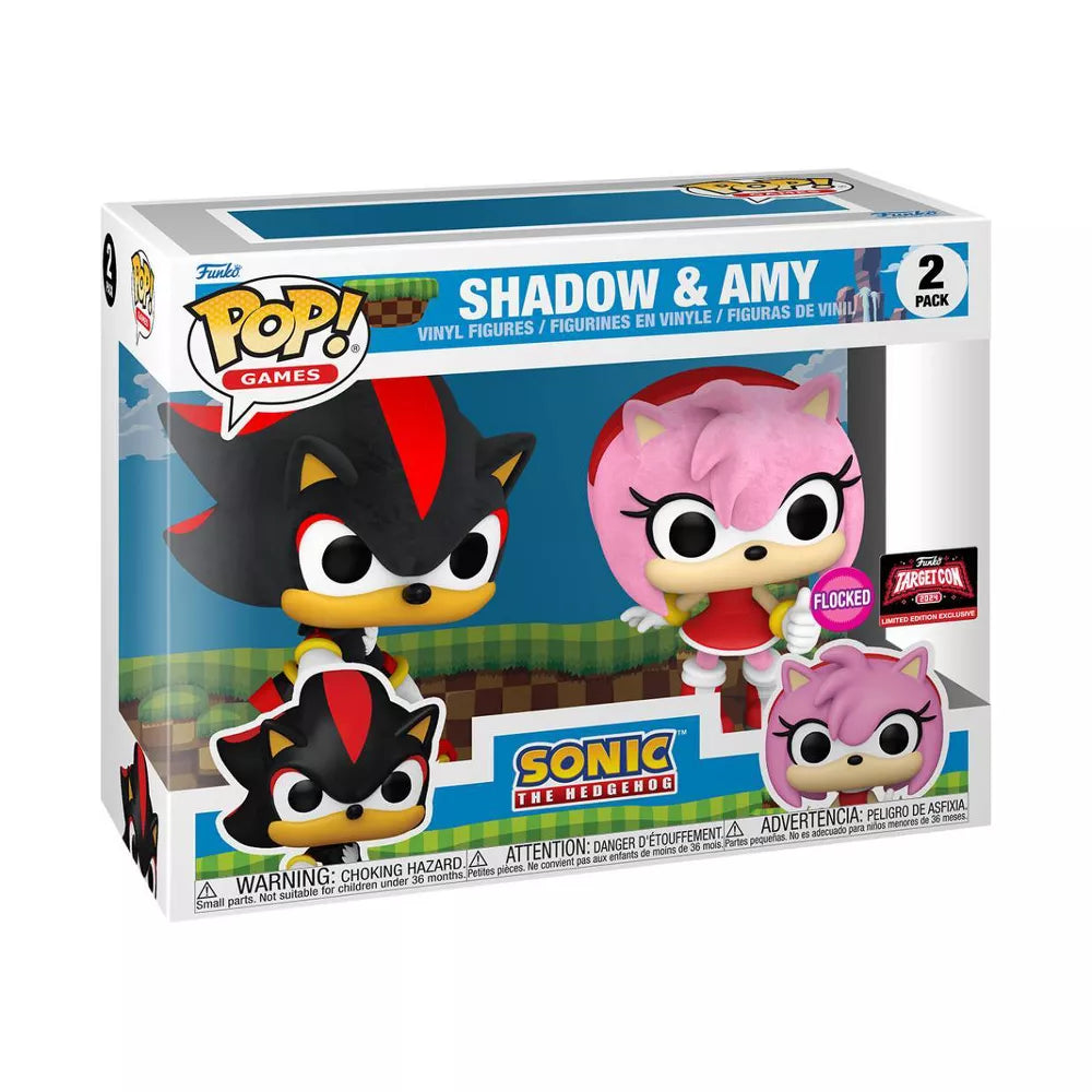 2 Pack Sonic The Hedgehog: Shadow & Amy Rose (Flocked) Exclusive