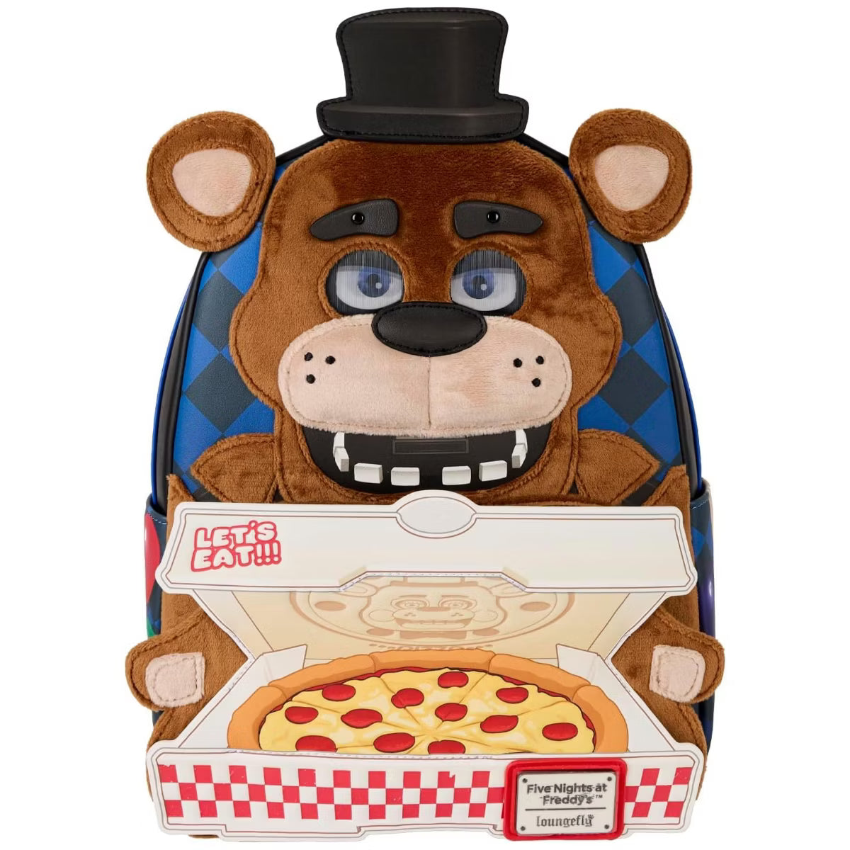 Loungefly Five Nights at Freddys Blue Mini Backpack with a Pizza Pocket